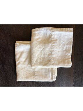 Restoration Hardware Linen Pillow Case Set Of Two King Ivory